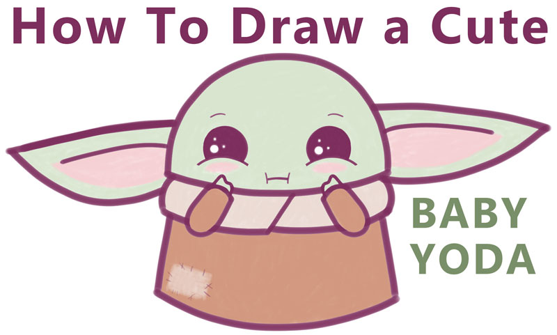 how to draw baby yoda from the mandelorian (cartoon, kawaii, chibi)