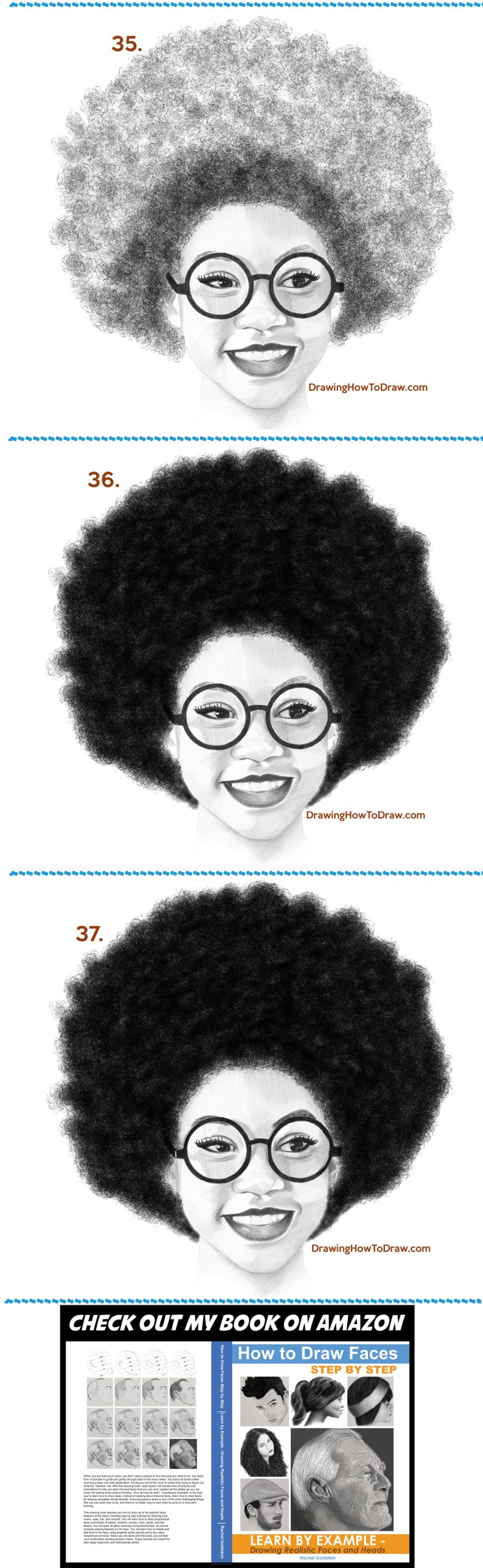 How to draw a black woman with an afro drawing tutorial easy