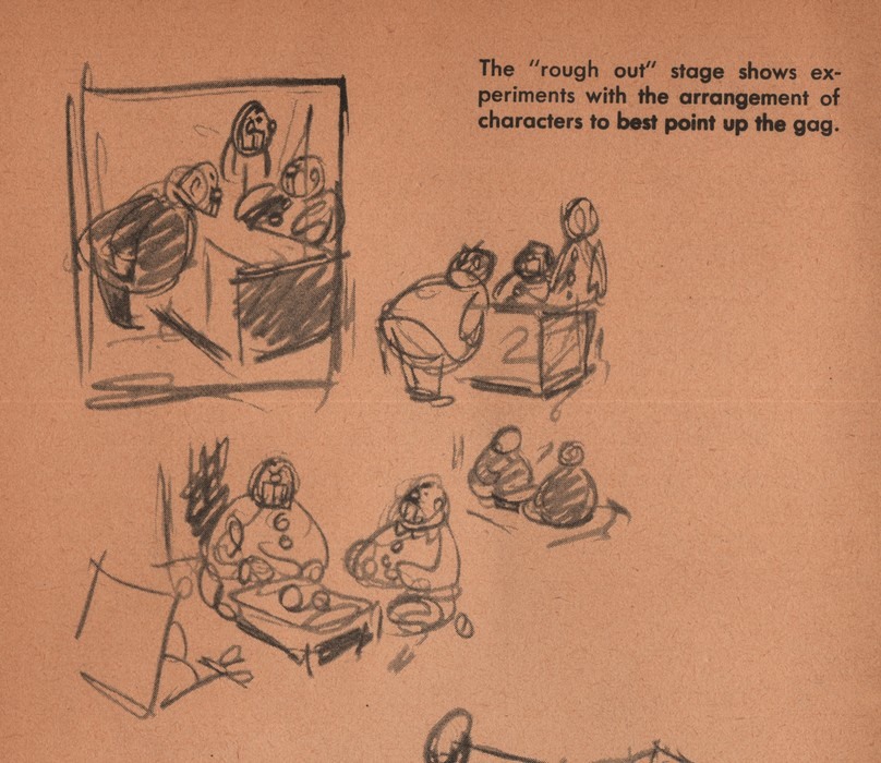 how to draw cartoons and scenes with people and how to rough out where people will be placed in the picture