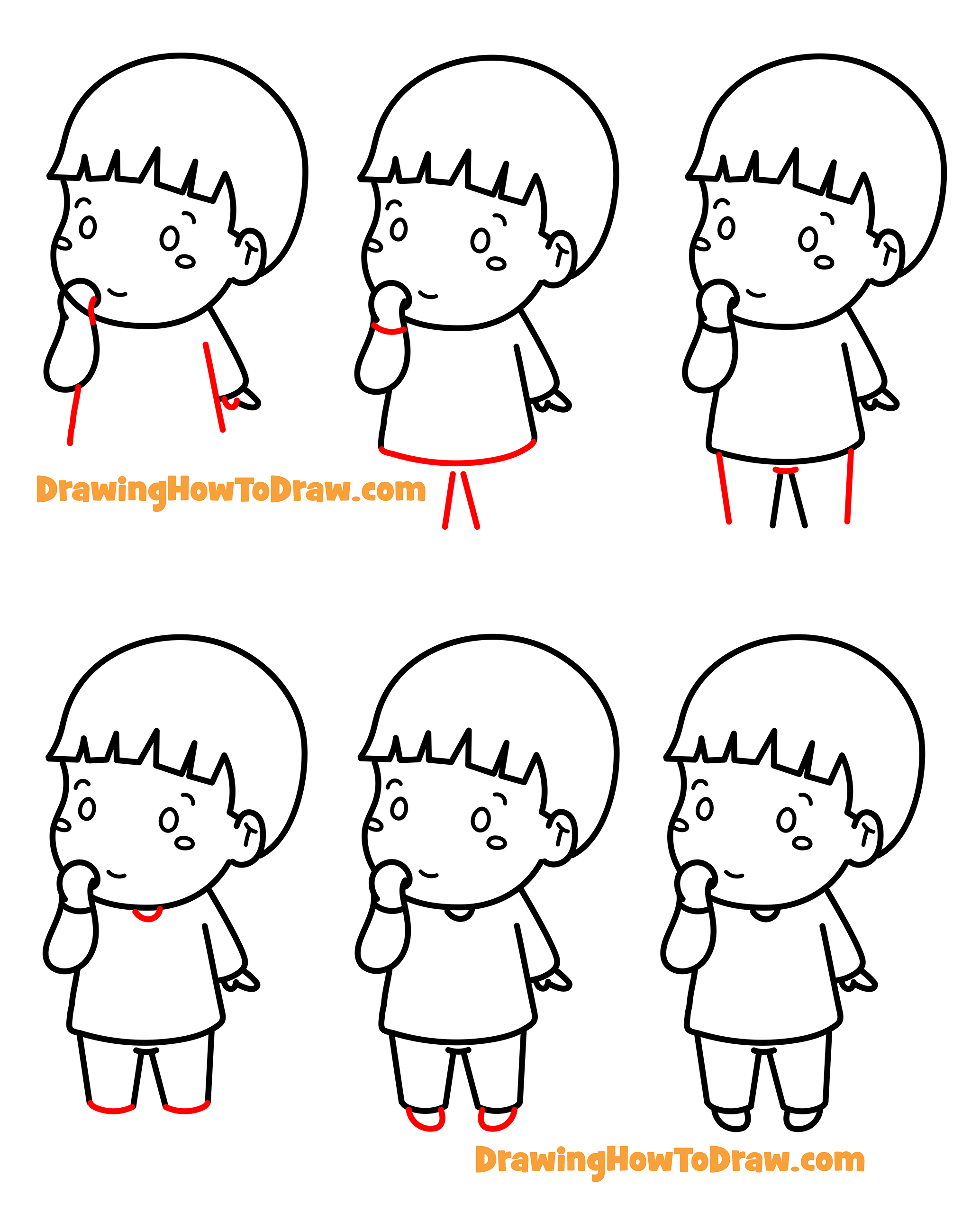 How to Draw a Chibi Boy Easy Step by Step Drawing Tutorial for Kids