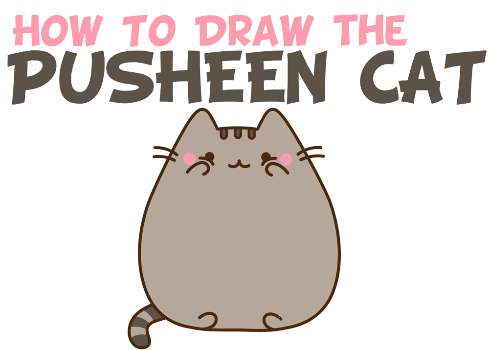 Learn How to Draw the Pusheen Cat from Facebook and Social Media with Easy Step by Step Drawing Tutorial